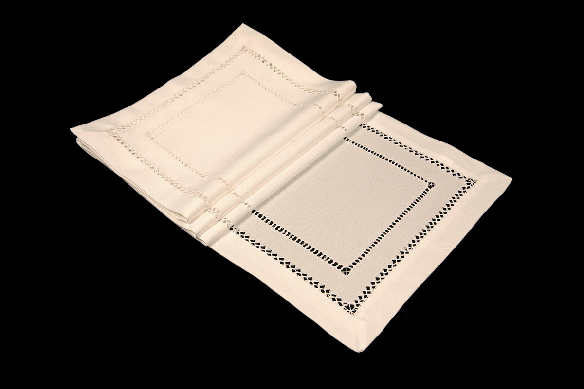 Xia Home Fashions Double Hemstitch Placemats 13x19 Inch Red Set of 4