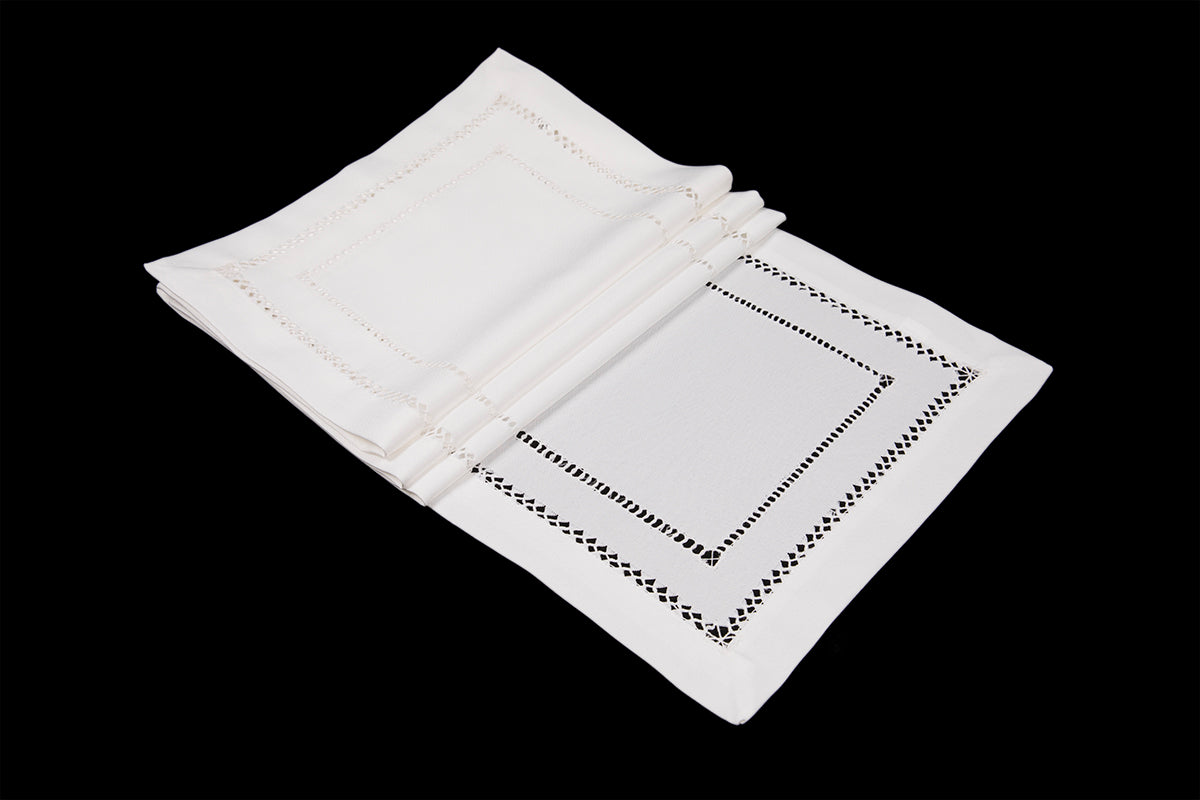 Xia Home Fashions Double Hemstitch Placemats 13x19 Inch Red Set of 4