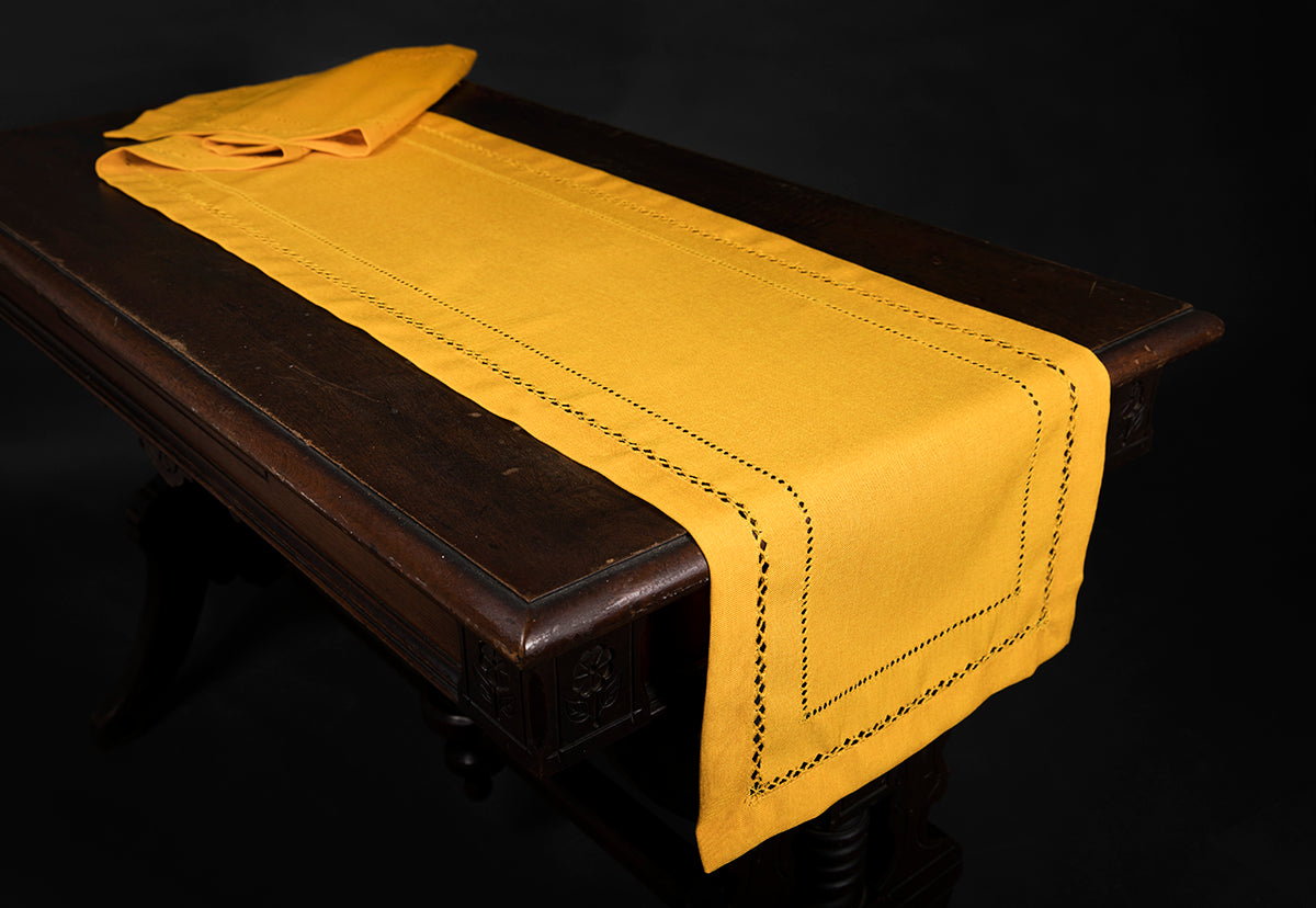 XD11099 Double Hemstitch Table Runner, 14''x72''