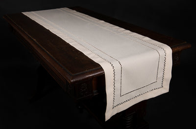 XD11099 Double Hemstitch Table Runner, 14''x72''