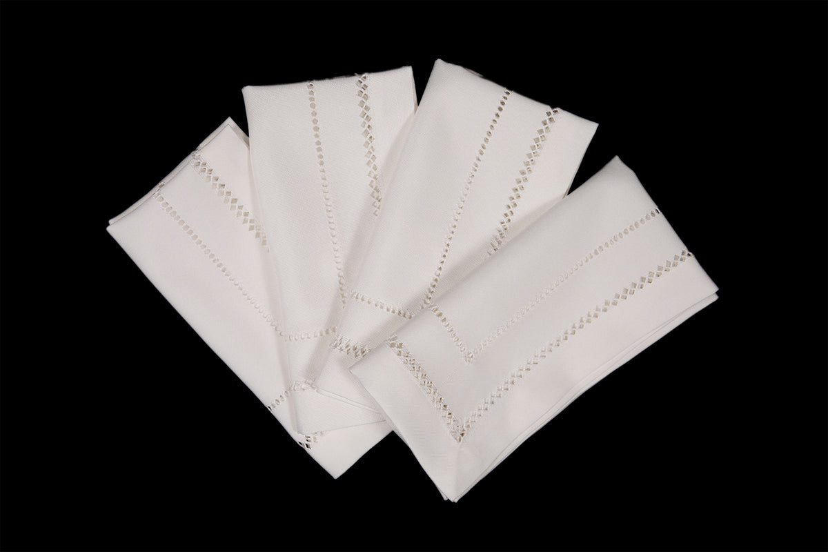 XD11099 Double Hemstitch Napkins,20''x20'', Set of 4