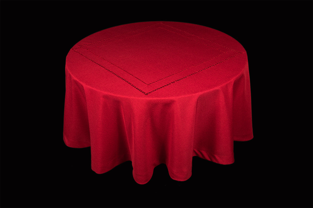 Xia Home Fashions Double Hemstitch Tablecloth 60x84 Inch Red