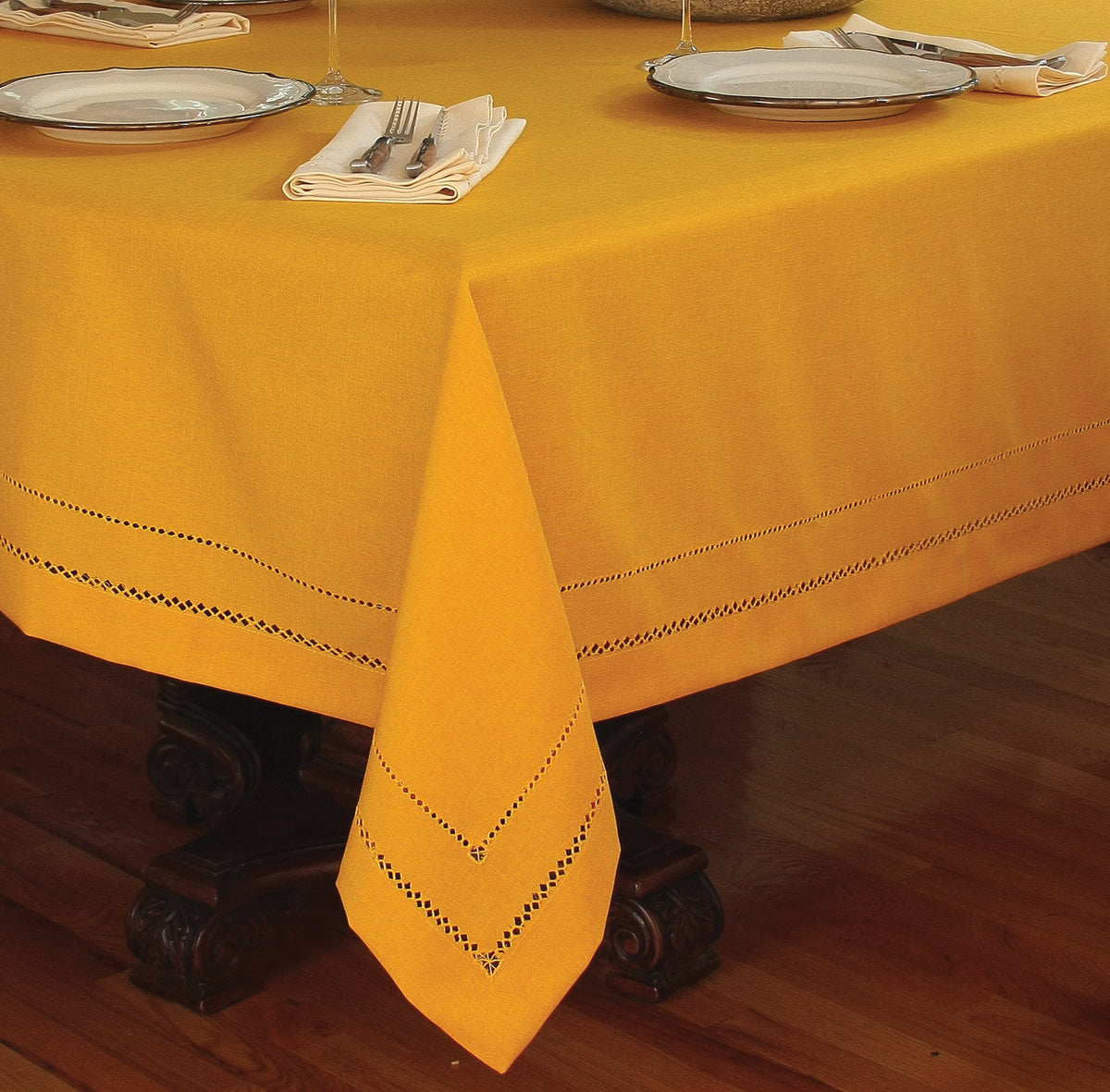 Xia Home Fashions Double Hemstitch Tablecloth 60x84 Inch Red