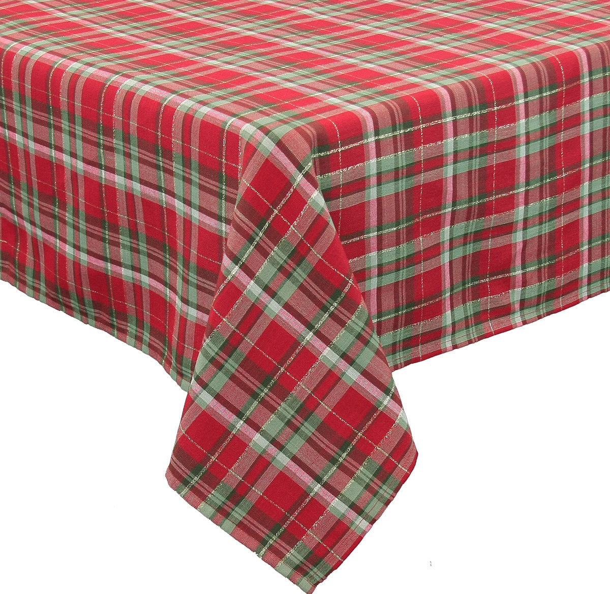 XD111618 Holiday Tartan Tablecloth 60x84 Red Poliviscose