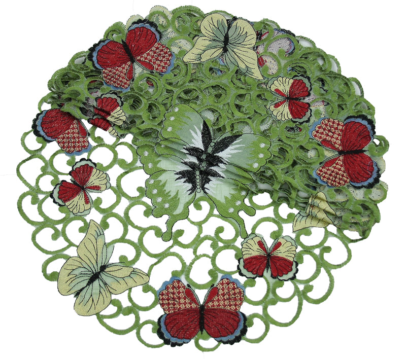 XD11181 Butterflies Round Doilies, Set of 4