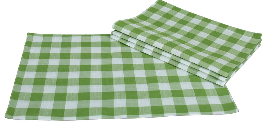 XD12008 Gingham Check Placemats, 13"x19", Set of 4