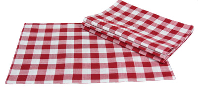 XD12008 Gingham Check Placemats, 13"x19", Set of 4