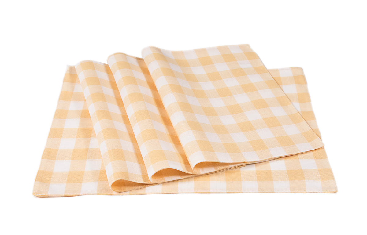 XD12008 Gingham Check Placemats, 13"x19", Set of 4