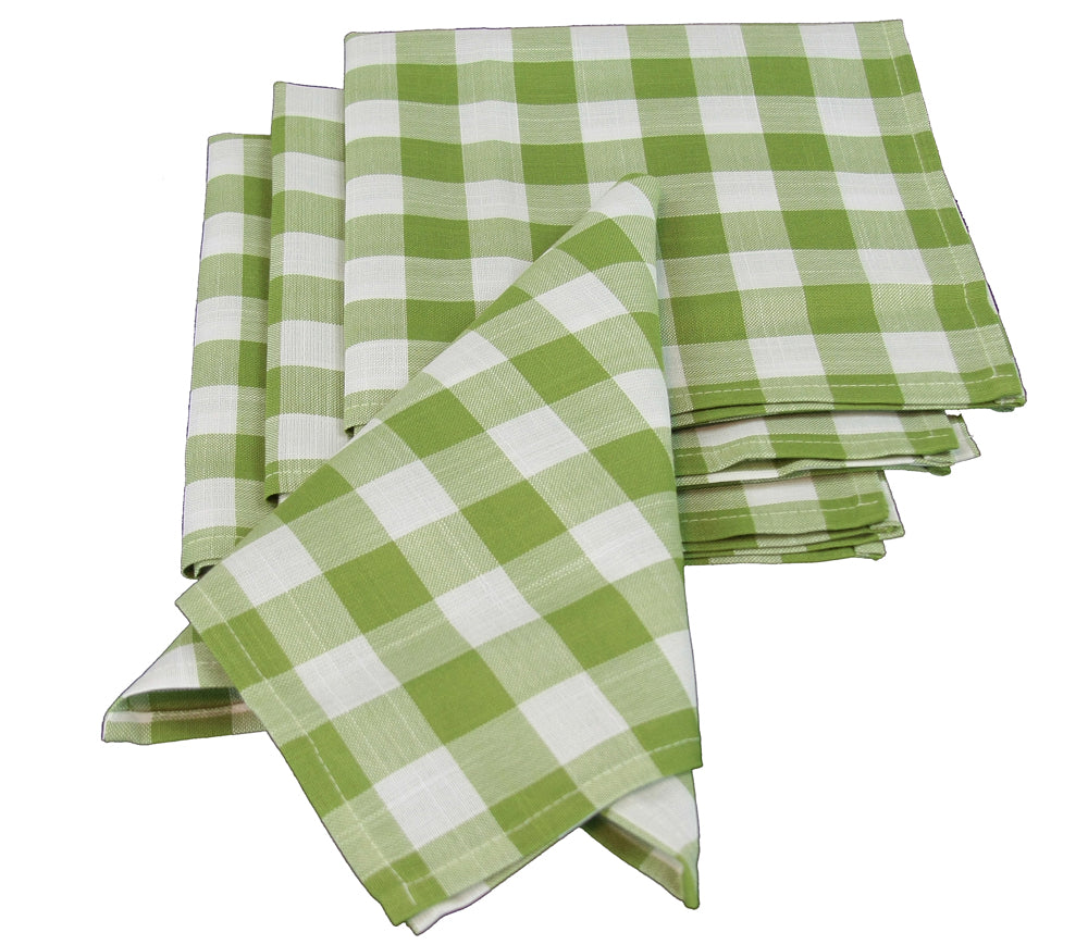 Xia Home Fashions Gingham Check Napkins Set of 4 20x20 Inch Blue