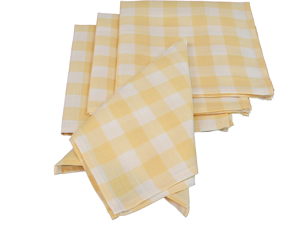 XD12008 Gingham Check Napkins, 20"x20",Set of 4
