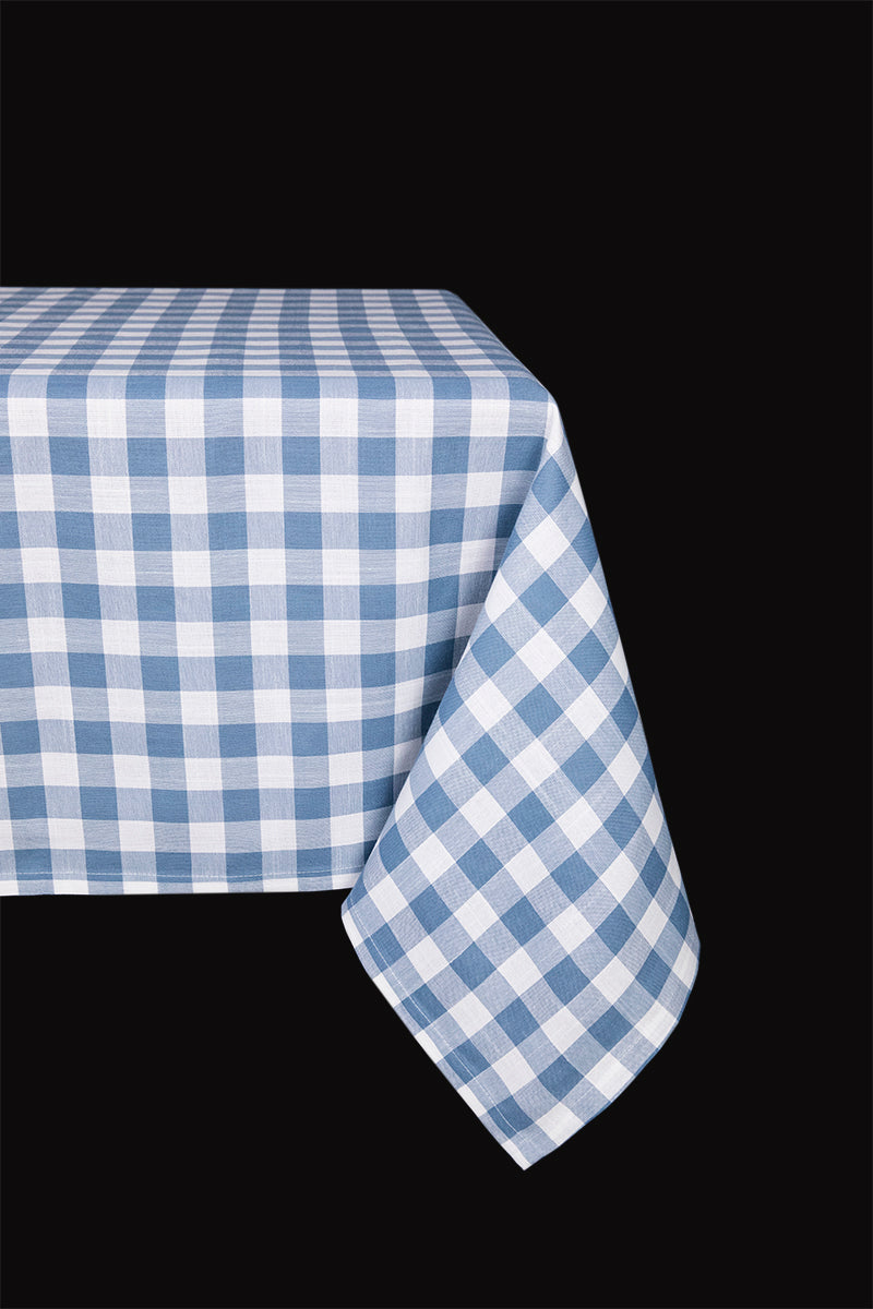 Xia Home Fashions Gingham Check Tablecloth 60x60 Inch Blue