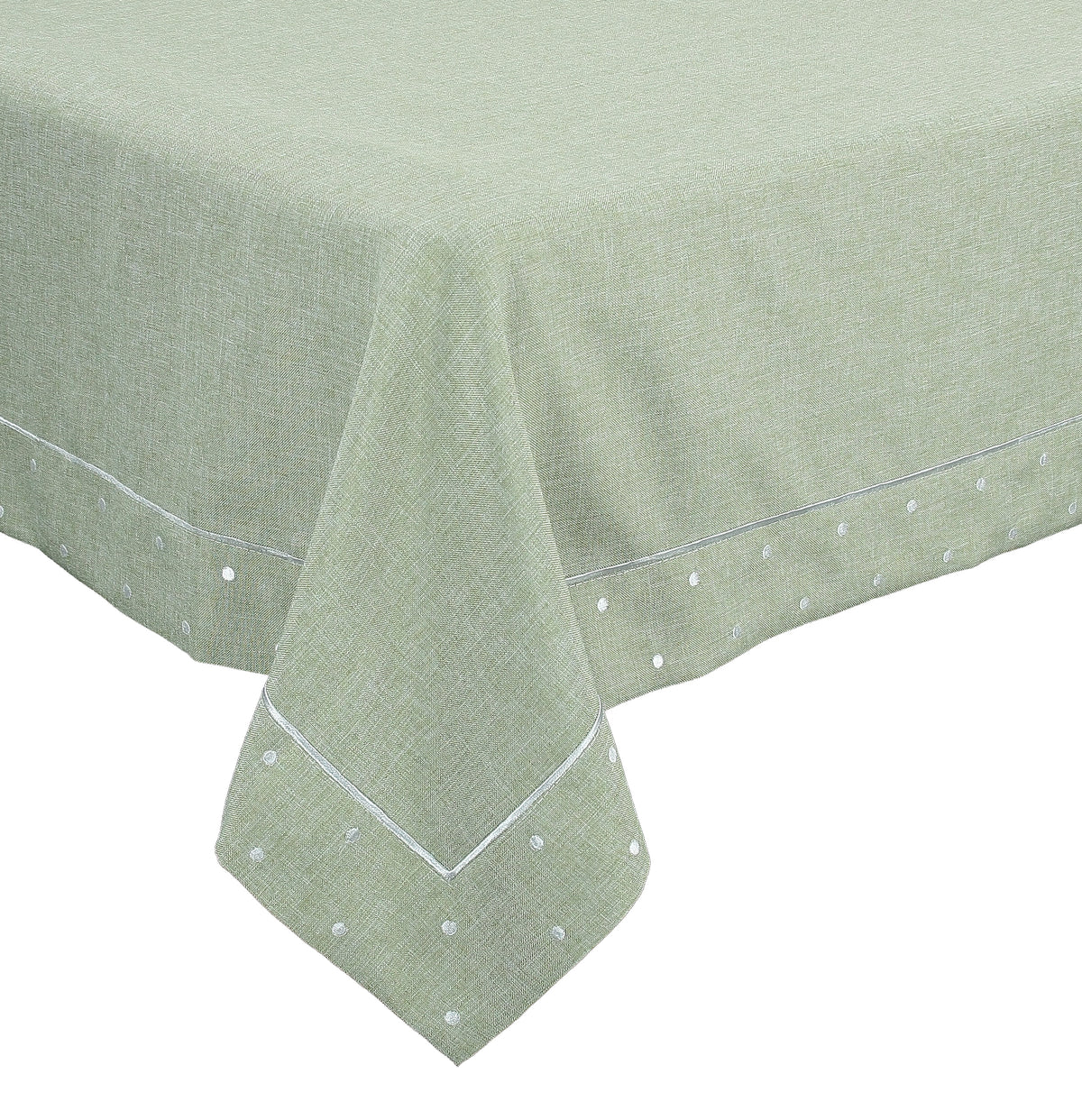 Xia Home Fashions Polka Dot Tablecloth 60x60 Inch Chambray