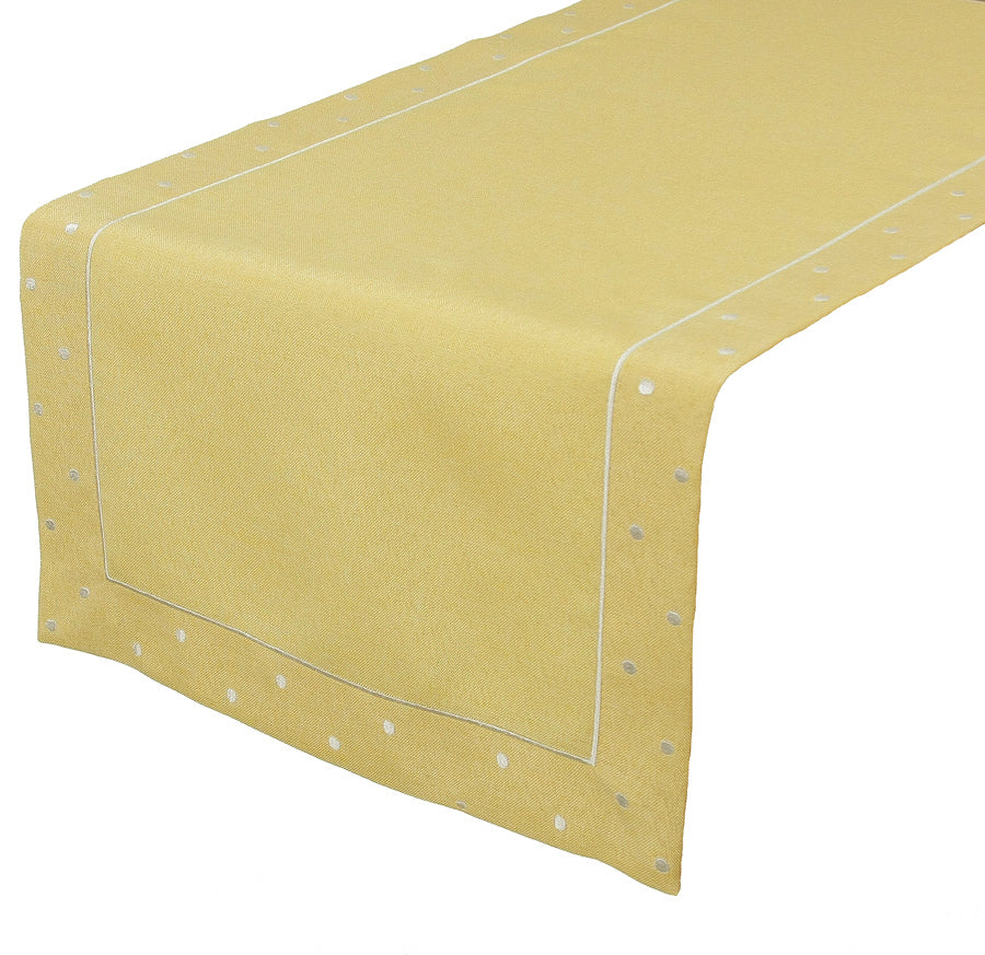 Xia Home Fashions Polka Dot Table Runner 16x36 Inch Chambray