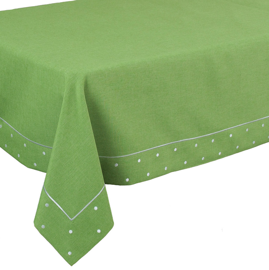Xia Home Fashions Polka Dot Tablecloth 60x60 Inch Chambray