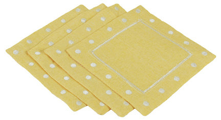 Xia Home Fashions Polka Dot Coasters Set of 4 6x6 Inch Chambray