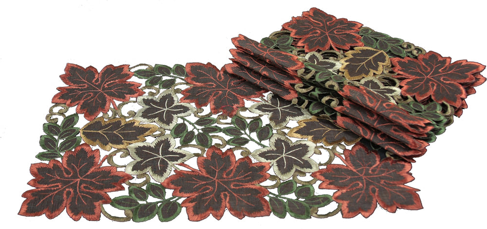 XD13019 Dainty Leaf Placemats,12"x18", Set of 4