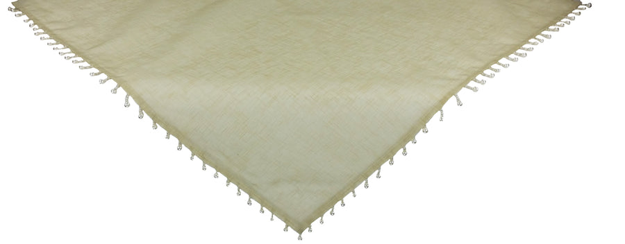 XD13187 Beaded Sheer Table Topper,34"x34"