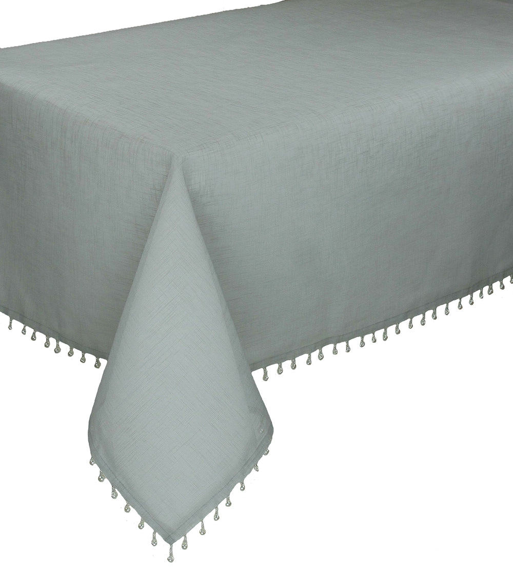 Xia Home Fashions Sheer Beaded Tablecloth 90x90 Gold