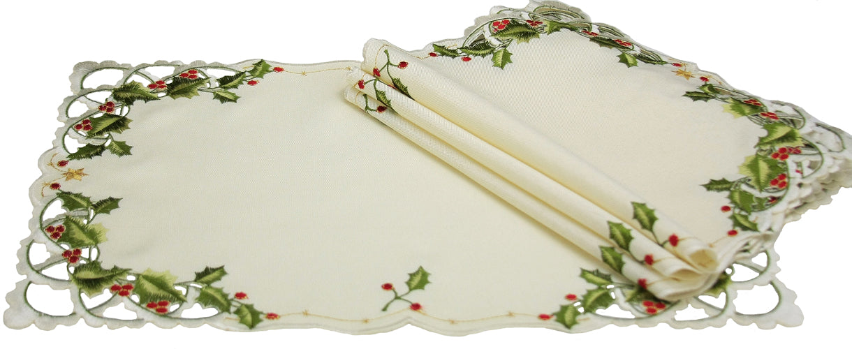 XD13188 Winter Berry Placemats Set of 4 12x18