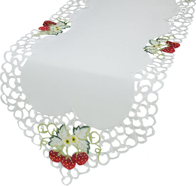 XD14006 Strawberry Embroidered Table Runner