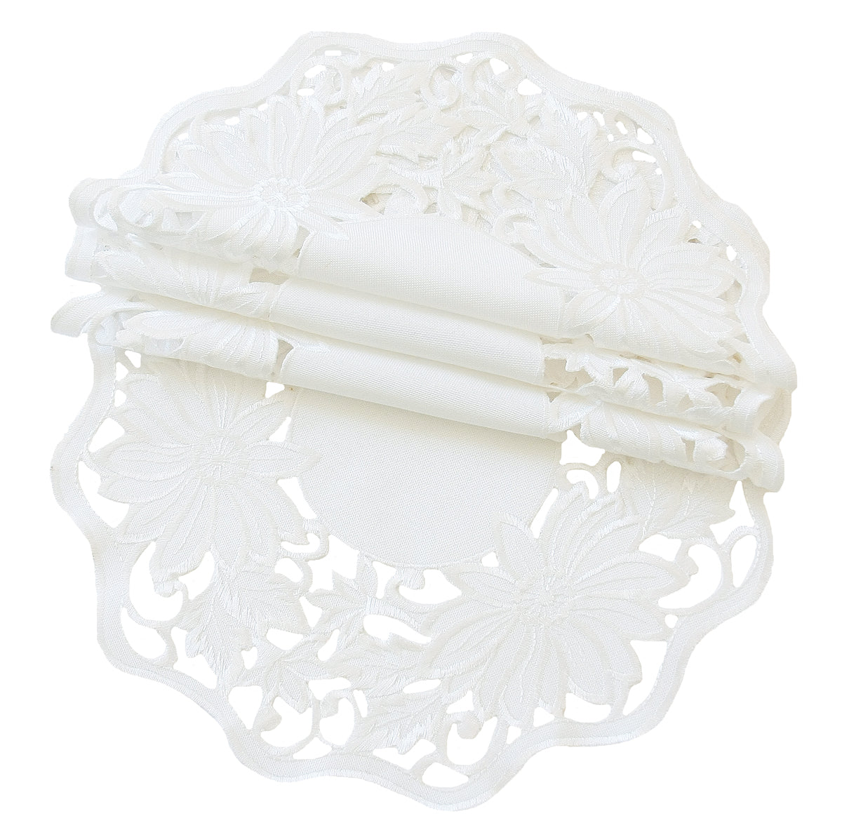 XD14018 Daisy Garden Round Placemats, 16", Set of 4