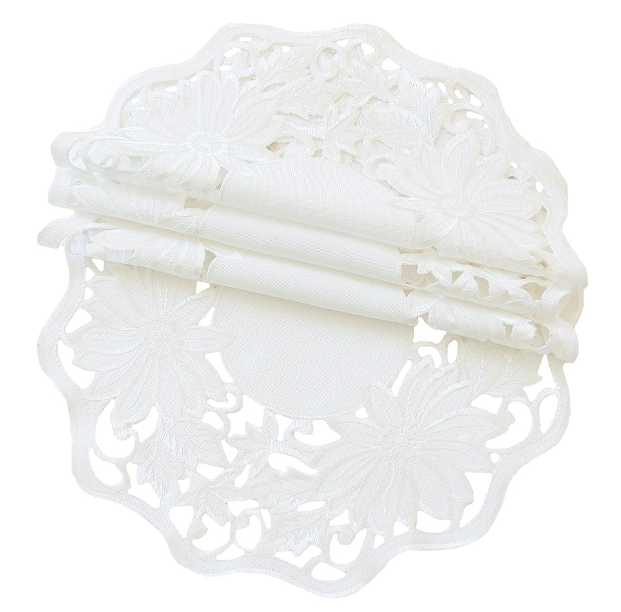 XD14018 Daisy Garden Round Placemats, 16", Set of 4