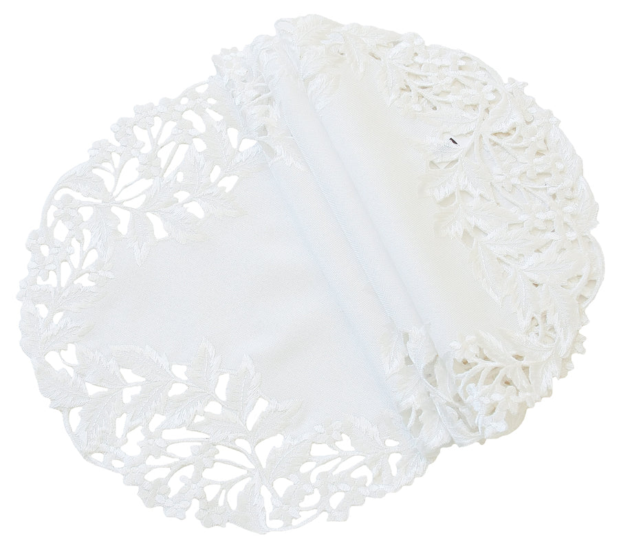 XD14025 Arietta Embroidered Doilies, Set of 4