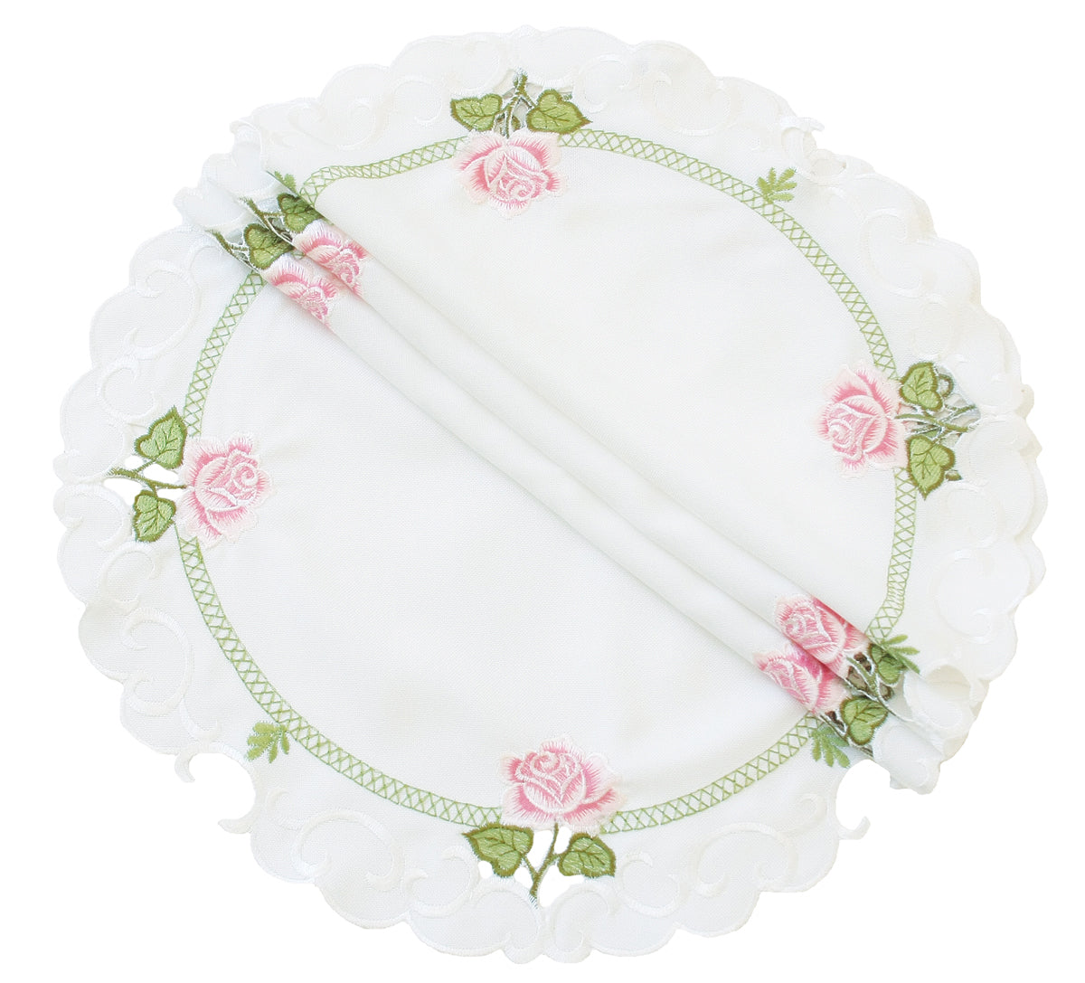 XD14038 Summer Rose Doilies, Set of 4