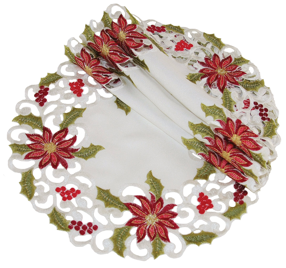 Scrolling Poinsettia Runners