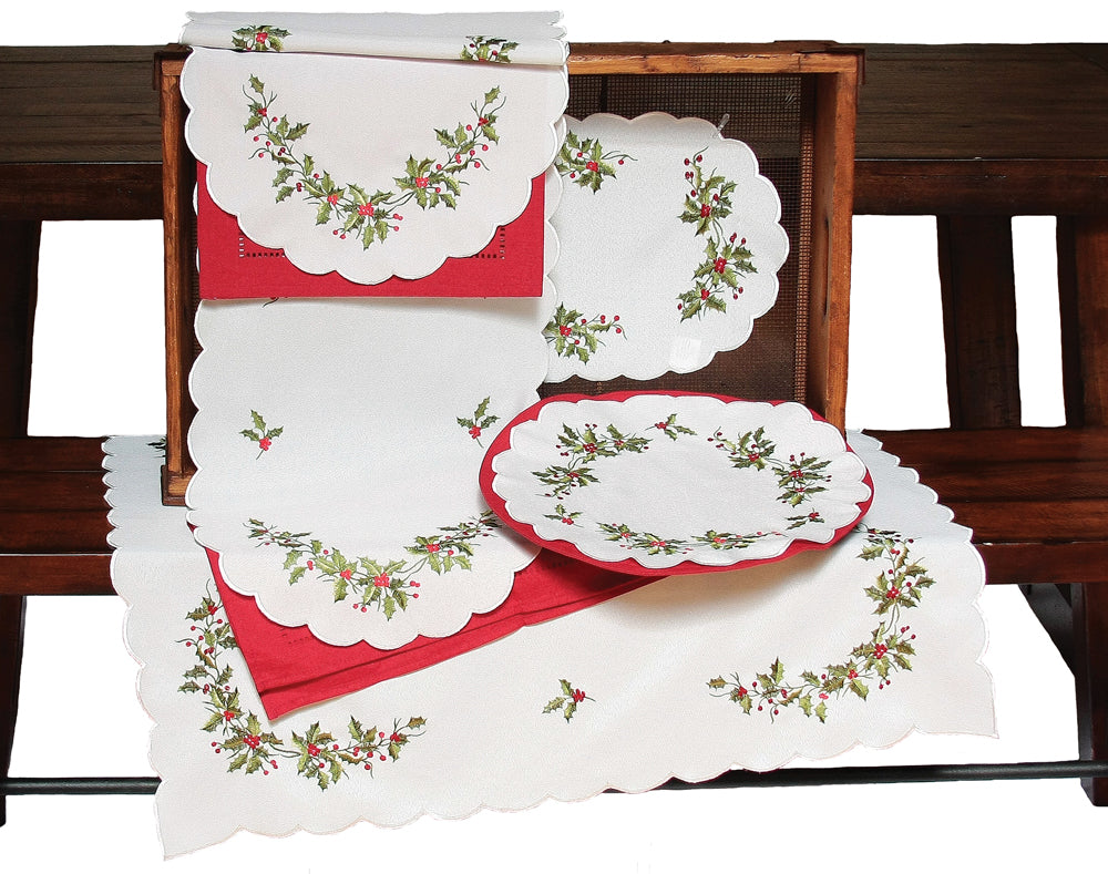 XD14790 Mistletoe Placemats,12''x18'', Set of 4