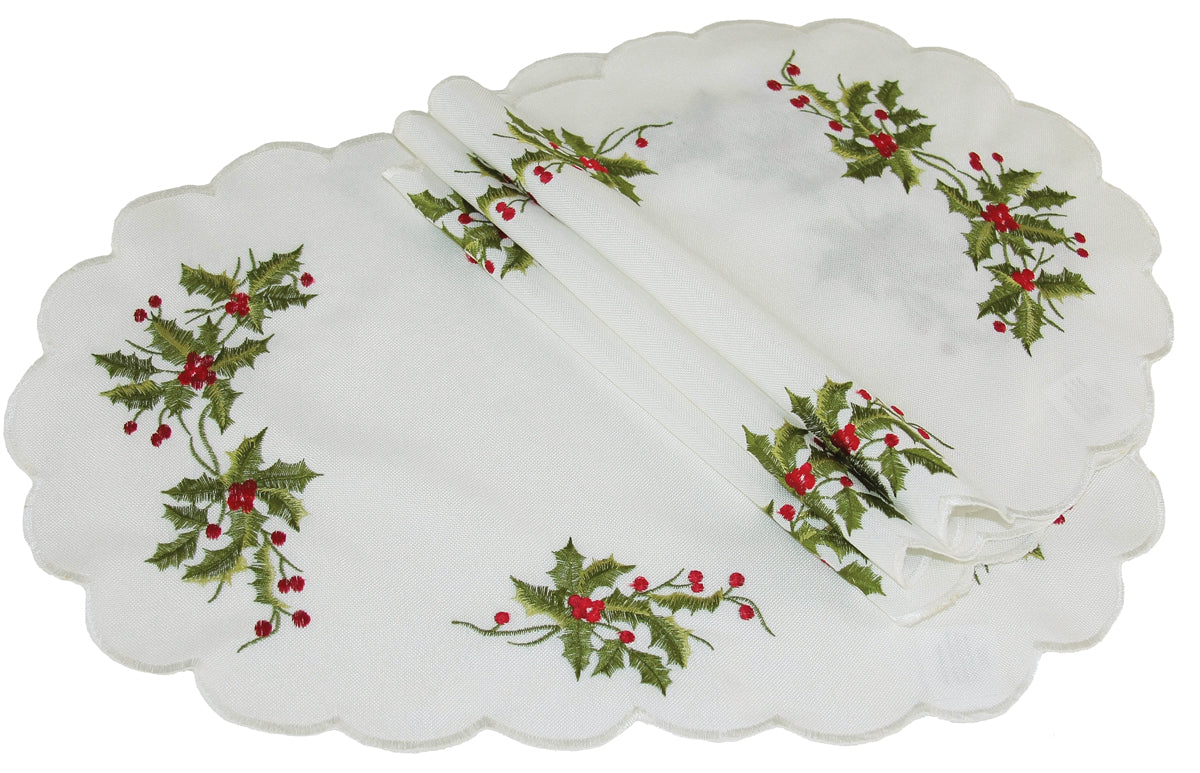 XD14790 Mistletoe Placemats,12''x18'', Set of 4