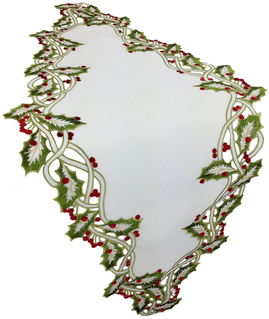 XD14791 Holly Embroidered Table Runner