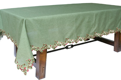 XD14791 Holly Embroidered Tablecloth