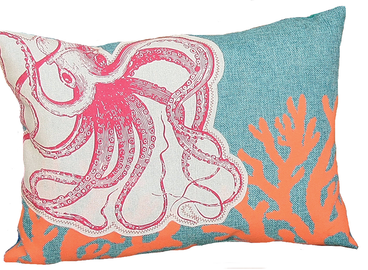 Xia Home Fashions Applique Octopus Pillow 13x18 Sand