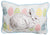 XD15151 Bunny Eggs Applique Jute Pillow,13"x18"