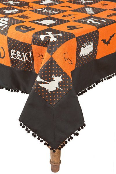 XD15834B Halloween Patchwork Tablecloth 50x50
