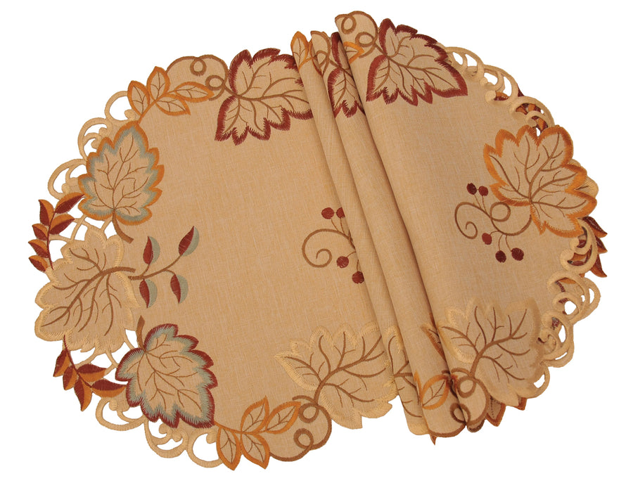 XD160901 Harvest Verdure Doilies, Set of 4