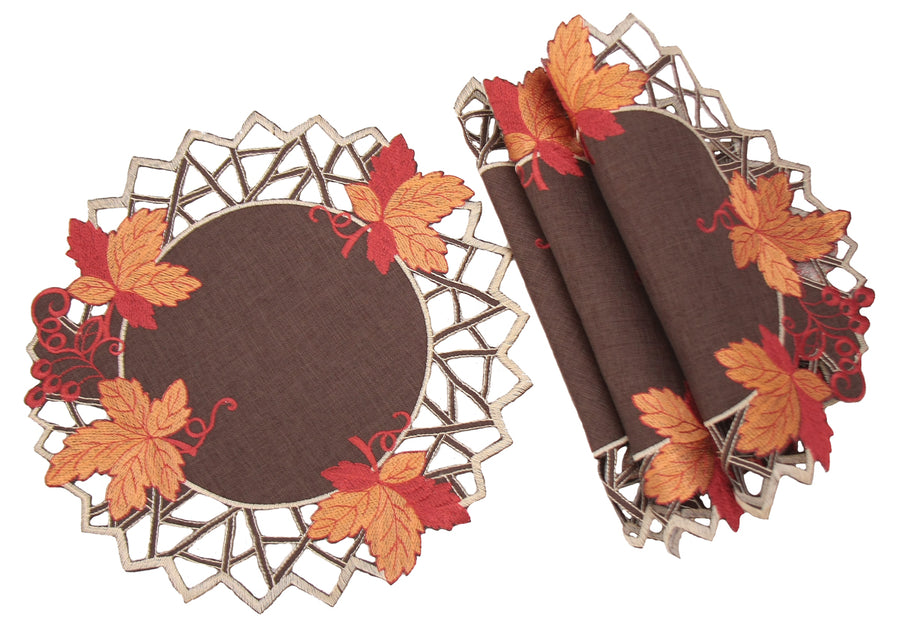 XD160908 Harvest Hues Doilies, Set of 4