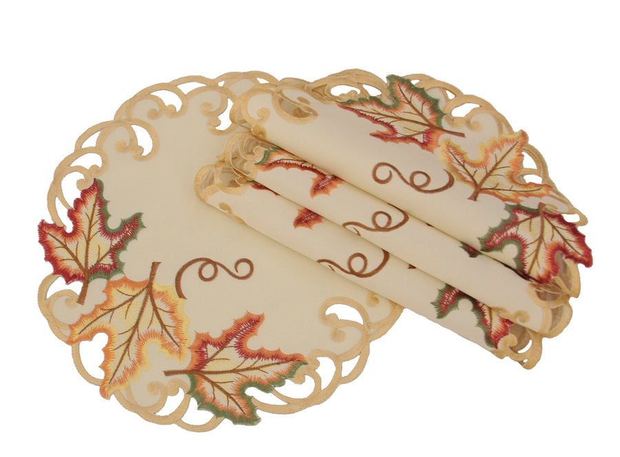 XD160912 Moisson Leaf Doilies,Set of 4