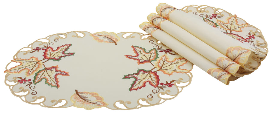 XD160912 Moisson Leaf Placemats,13"X19", Set of 4