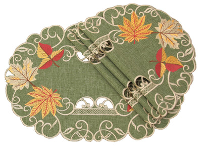 XD160915 Delicate Leaves Placemats 13x19 Set of 4