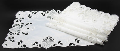 XD170185 Delicate Lace Placemats,13"x19", Set of 4