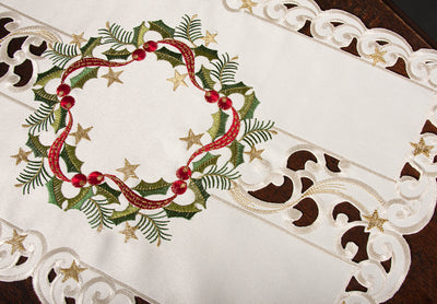 XD17103 Ribbon Wreath Placemats,13"x19", Set of 4