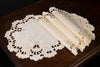 XD17106 Scalloped Lace Placemats, 15" Rnd, Set of 4
