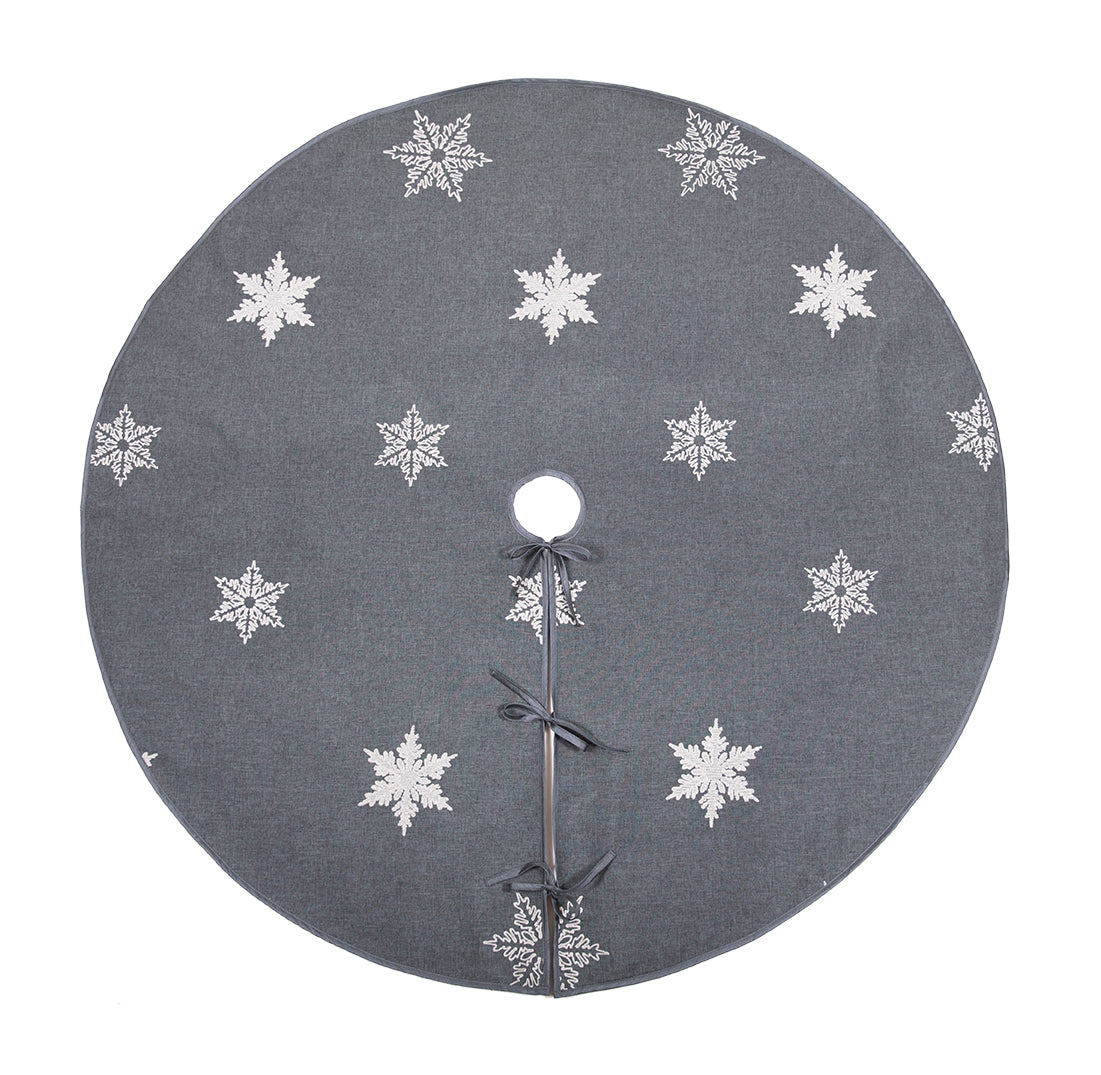 XD17141 Glisten Snowflake Tree Skirt, 56"Rnd