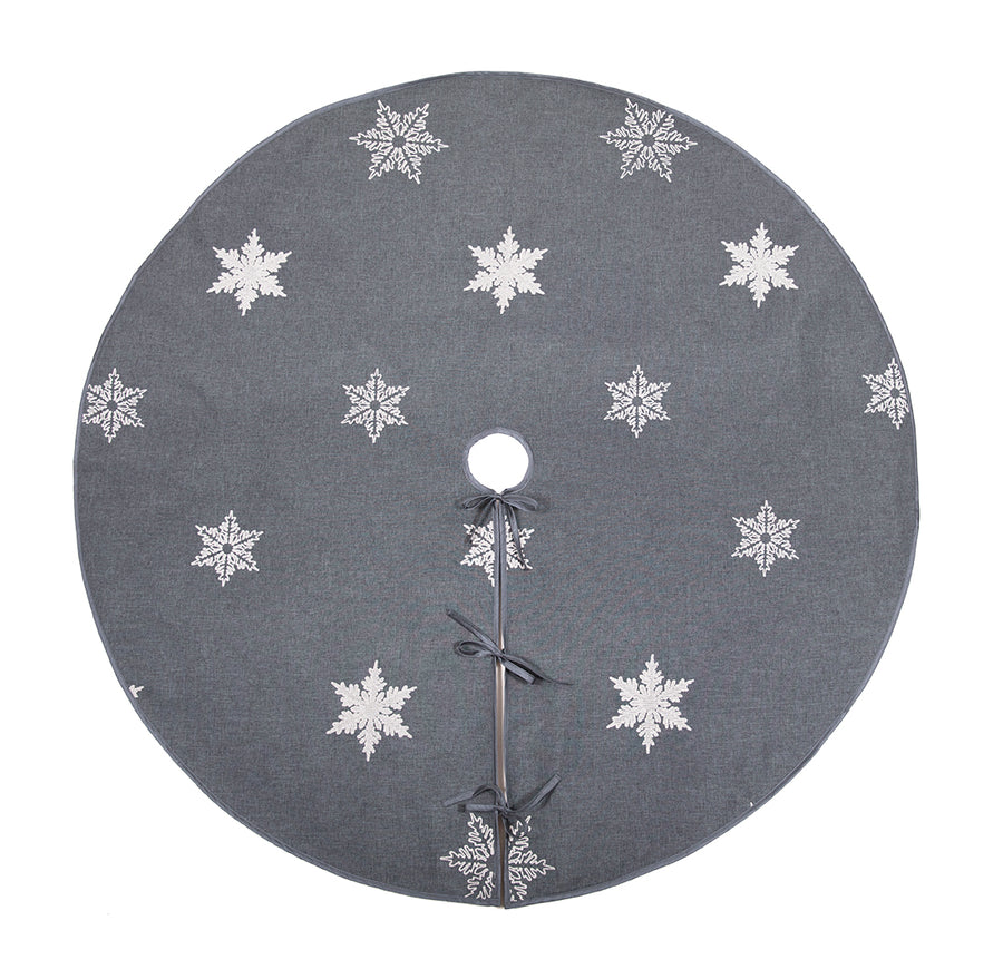 XD17141 Glisten Snowflake Tree Skirt, 56"Rnd