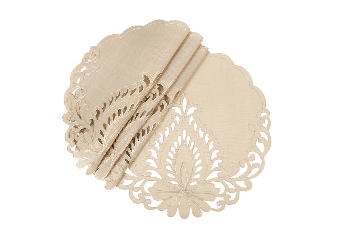 No Holiday White Polyester Placemats, Chargers, & N 16 x 16