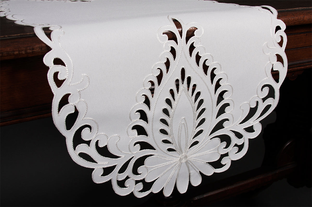 Xia Home Fashions Wilshire Embroidered Cutwork Table Runner 16x54