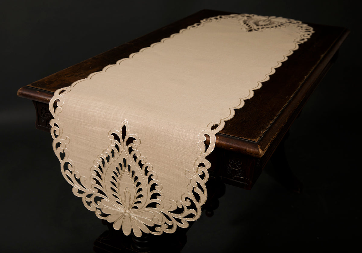 Xia Home Fashions Wilshire Embroidered Cutwork Table Runner 16x54