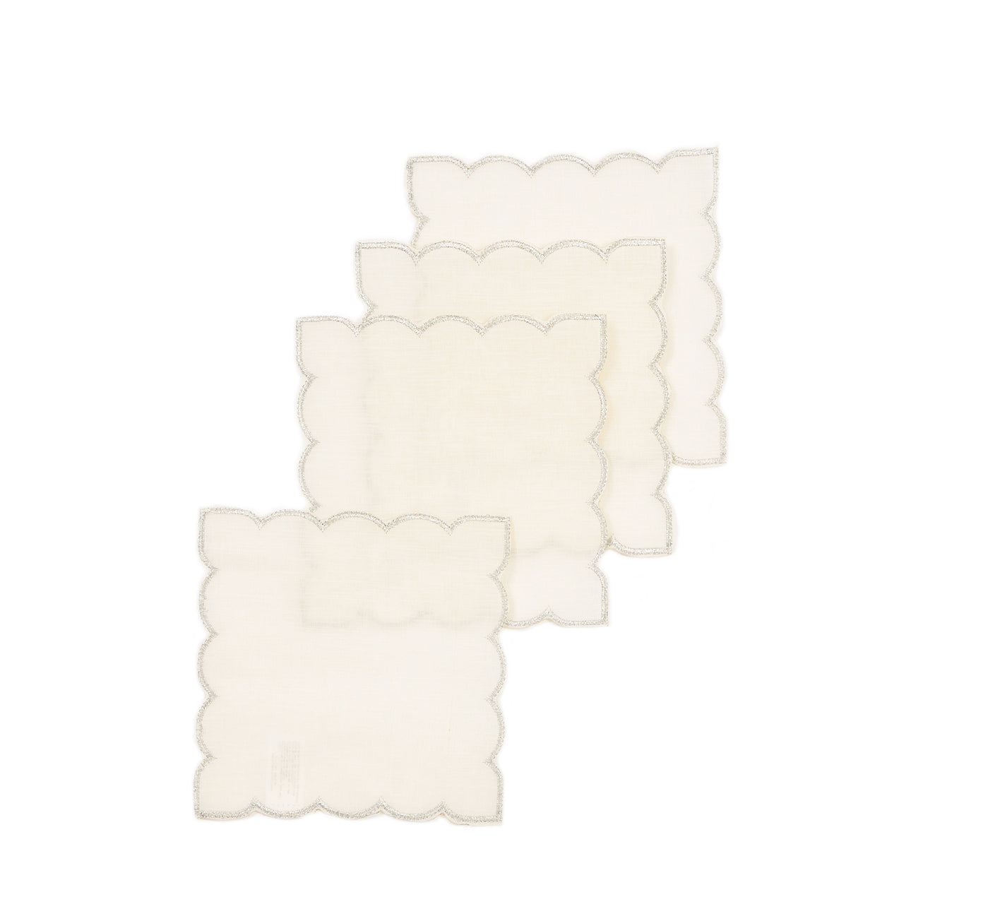 Xia Home Fashions Sheer Scalloped Edge Coasters Set of 4 6x6 Gold